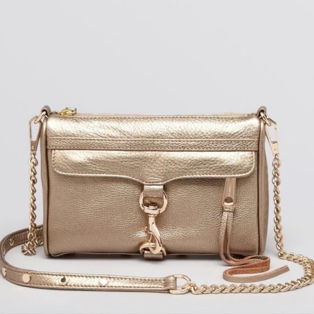 Rebecca Minkoff Mini Mac Bag Gold Worn